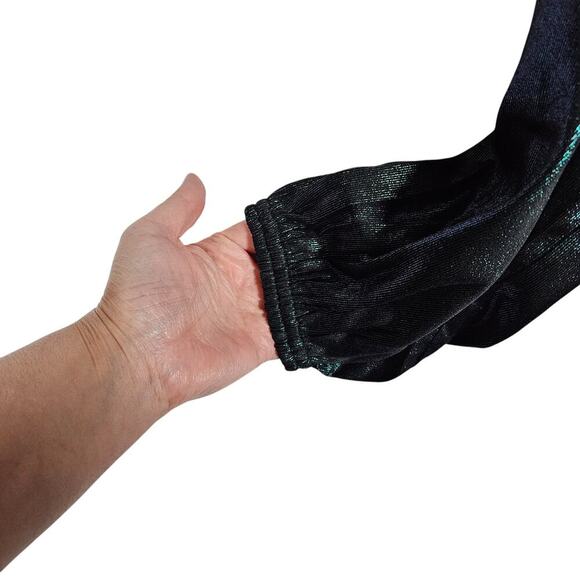 Current Air Womens Metallic Green Long Sleeve Medium Mini Dress Date Night Chic - Picture 8 of 15